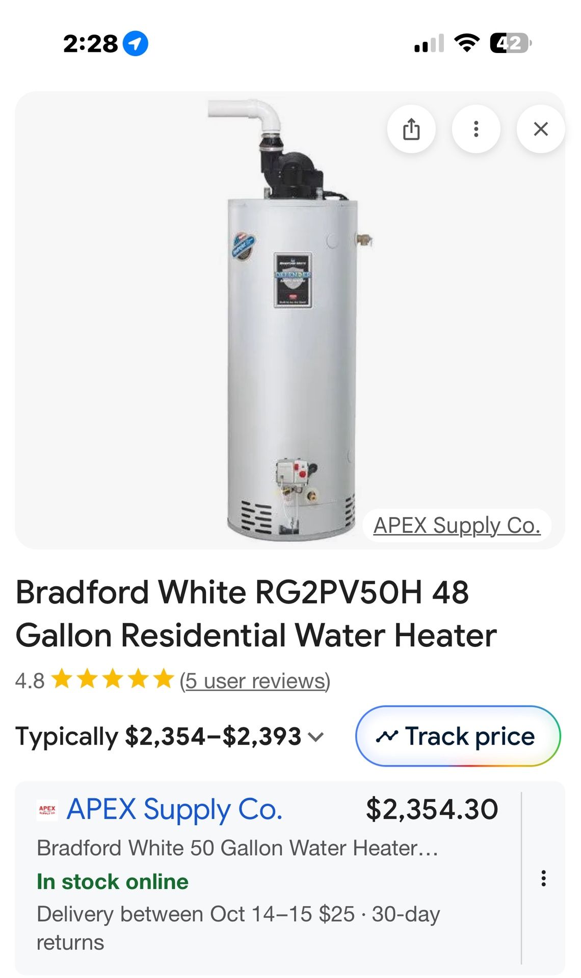 New Bradford White 100 Gallon Installation 199,000 BTU Commercial Water Heater