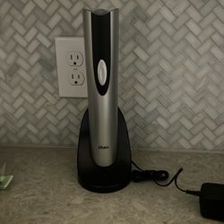 Oster Cordless Electric Wine Bottle Opener with Foil Cutter FFP One Silver