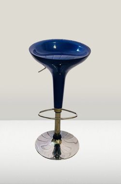 🔷 Blue Bar Backless Counter Swivel Stool (Magis Bombo)