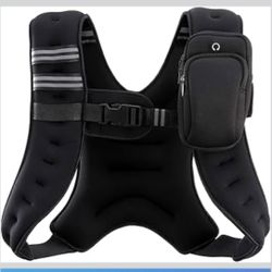 12lb Weight Vest with Reflective Stripe for Workout, Strength Training, Running, Fitness, Muscle Building, Weight Loss, Weightlifting