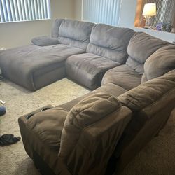 Large Brown Sectional Couch