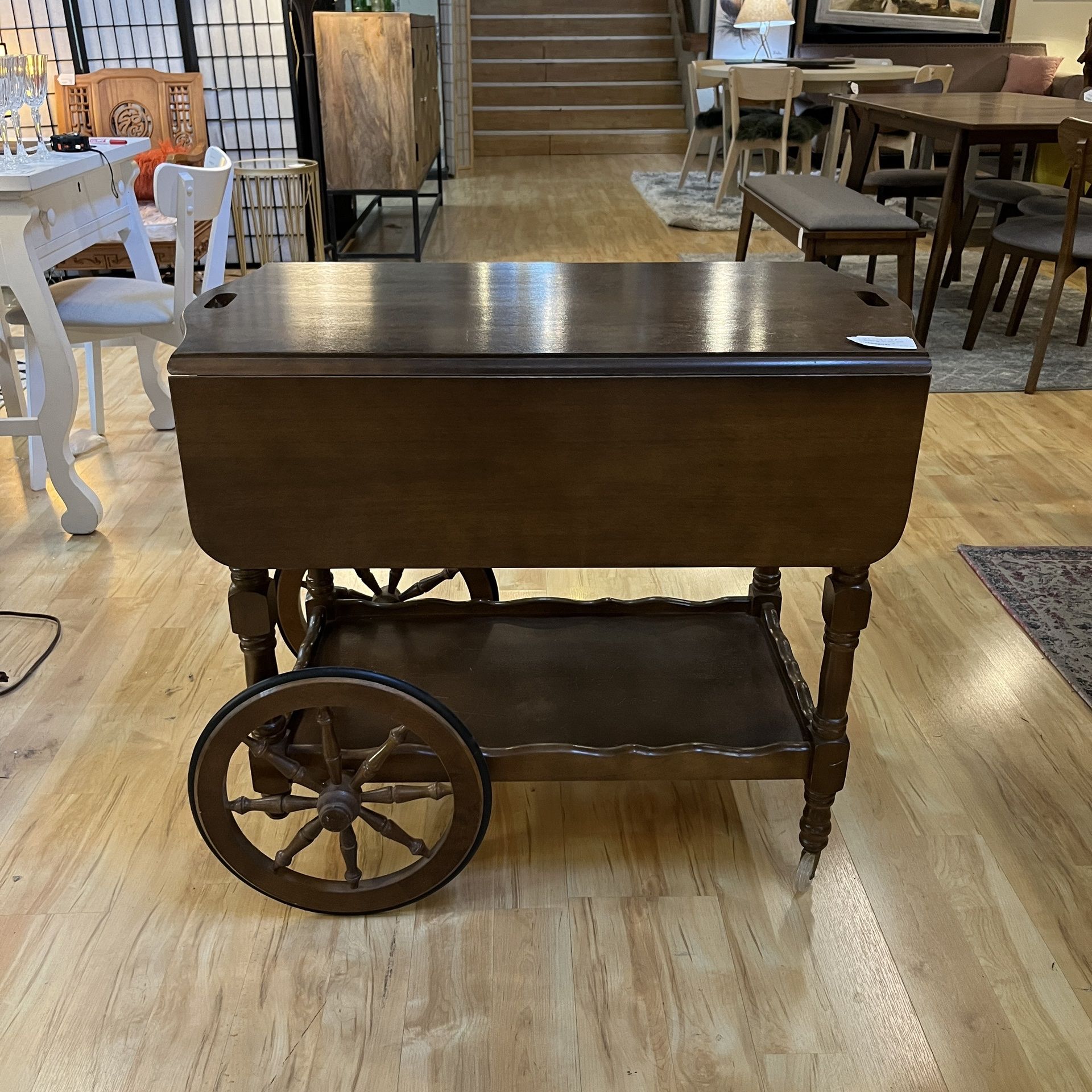 Farmhouse Tea Cart with Drawer