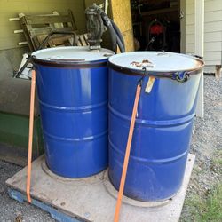 Diesel Barrels And Pump. 