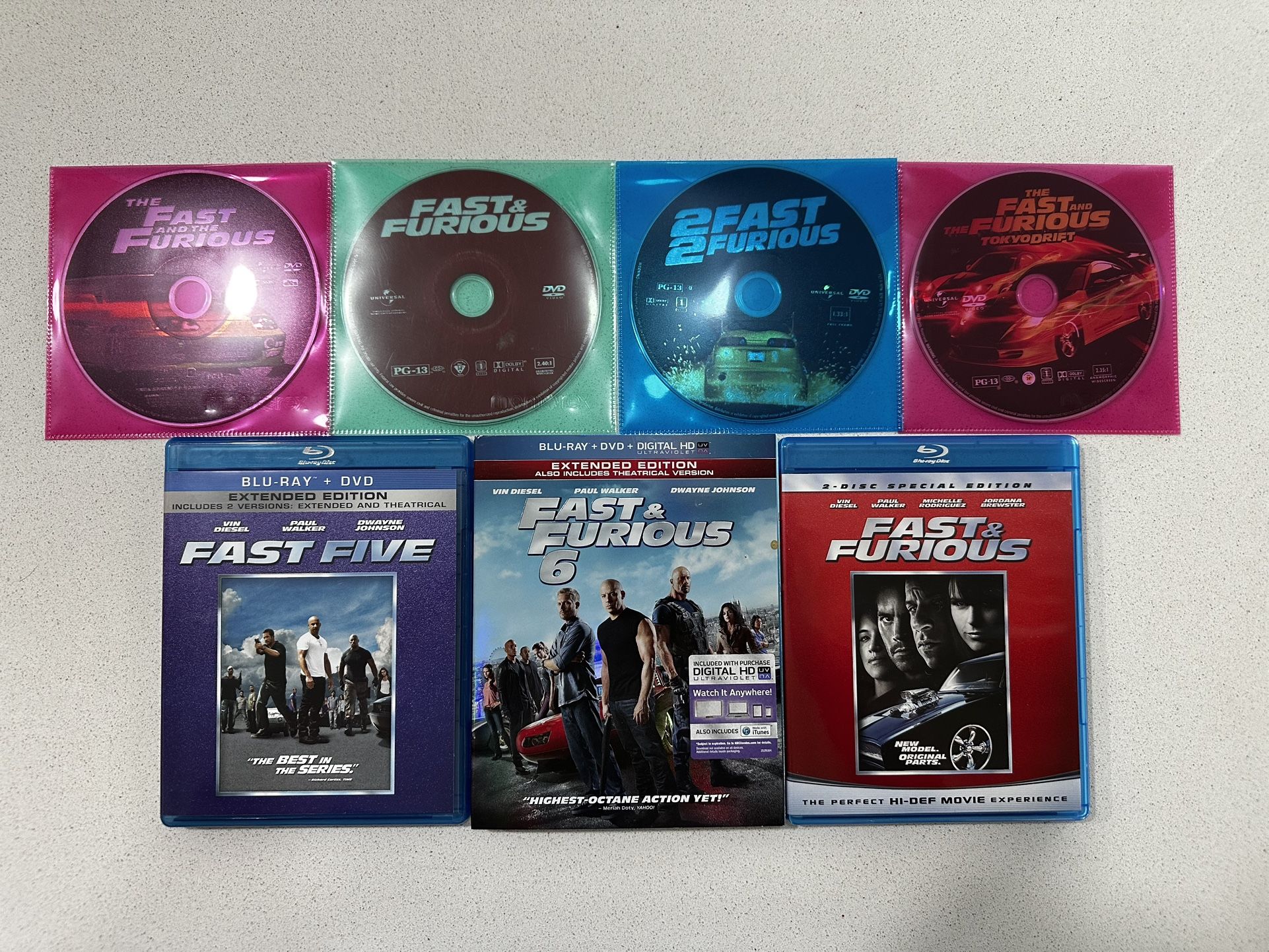 The Fast And The Furious Blue-Ray And DVD Set.