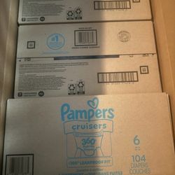 Pampers Diapers - Cruisers 360 - Size 6, 104 Count, Babyproof up to 100% Leakproof Pull-On Diaper