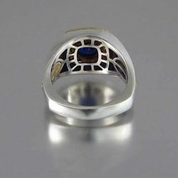 "Luxury Engagement/Wedding Blue Stone Vintage Gold Ring for Women, VIP346
  