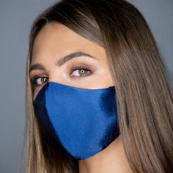 Silk Face Navy Mask