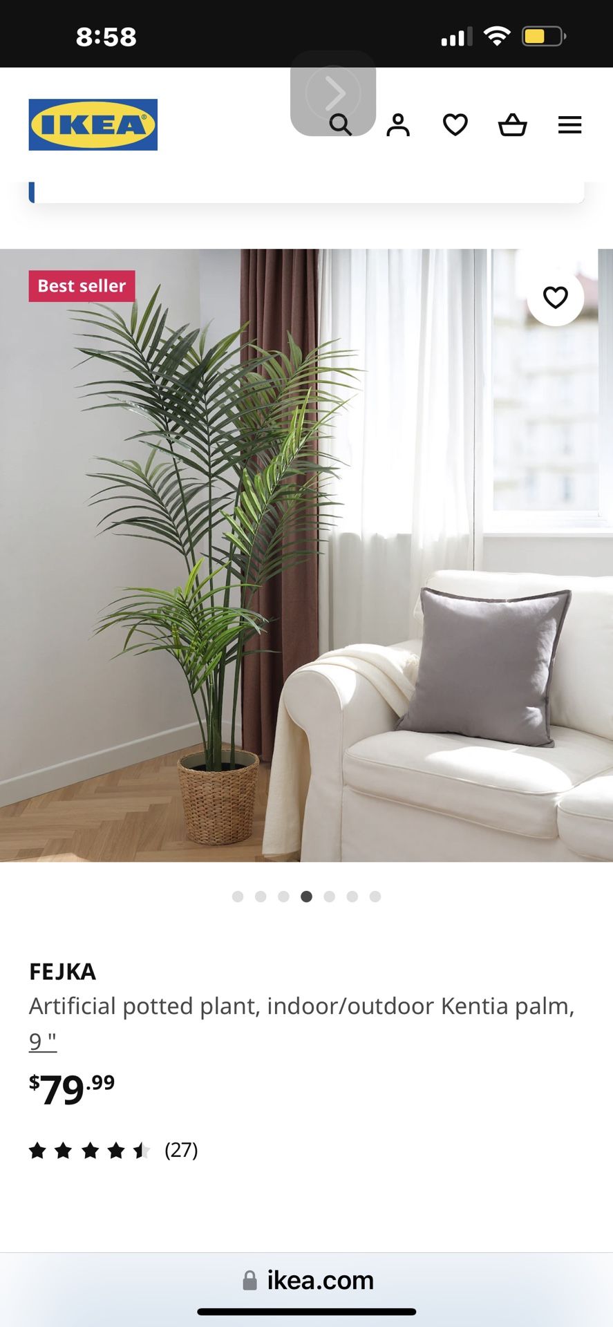 Palm Trees (Ikea artificial Plants)(3) And Plant Pots (3) 