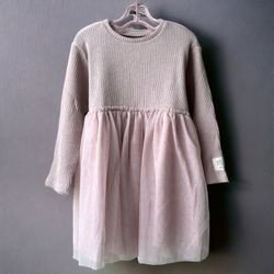 Zara Mixed Tulle Dress, 3T, Light Pink