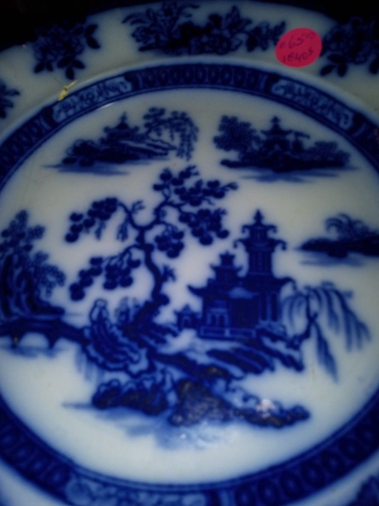 Very Rare 1940s Wedgwood Chapoo Flow Blue 9 1/4" Plate $65 Firm List For $125 To$140