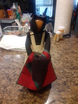 Vintage wooden nun figurine