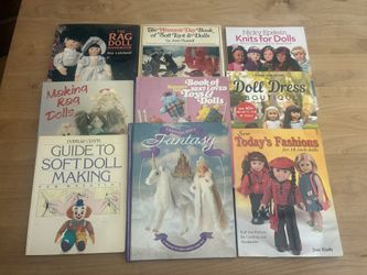 Lot of 9 Doll (& Clothes) Making Books - Sewing, Knitting