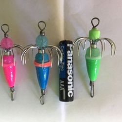 Squid jigs. Glow in the dark. 5@$20. Kent near Kent QFC.