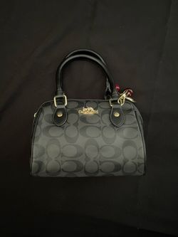 Mini Rowan Satchel Bag White/Cream Signature Canvas with Cherry Charm
