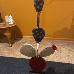 Patriotic, cactus metal art