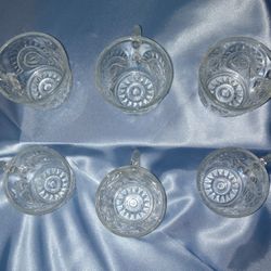 6 Vintage  Smith Glass Punch Cups