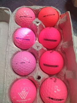 12 Pink Golf Balls USED