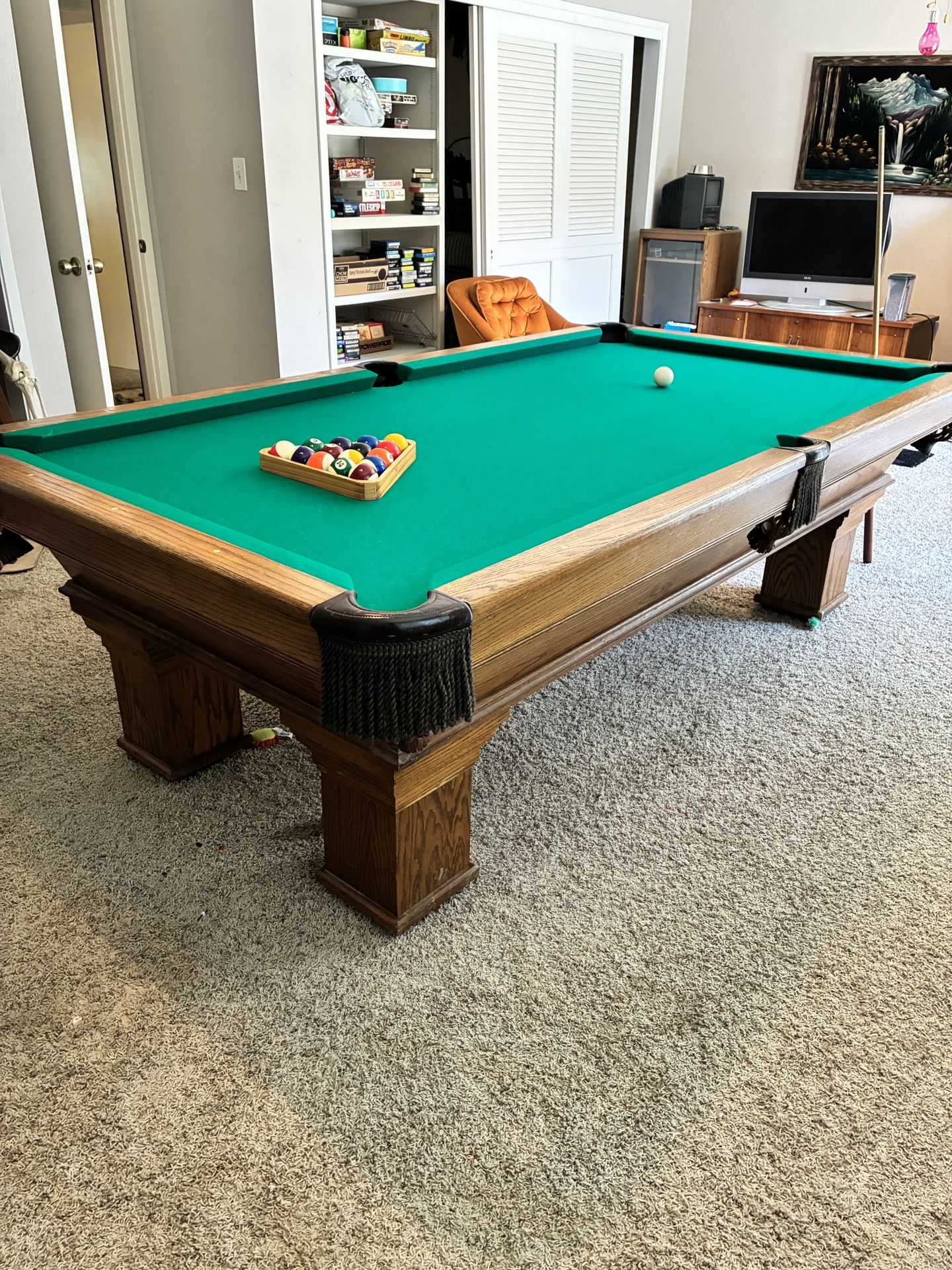 Oak Pool Table ($1200 OR BEST OFFER)