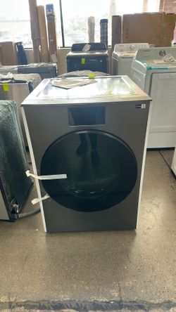 Samsung 7.6cu ft bespoke Ai ultra capacity front load electric dryer with Ai home and Ai optdry dark gray