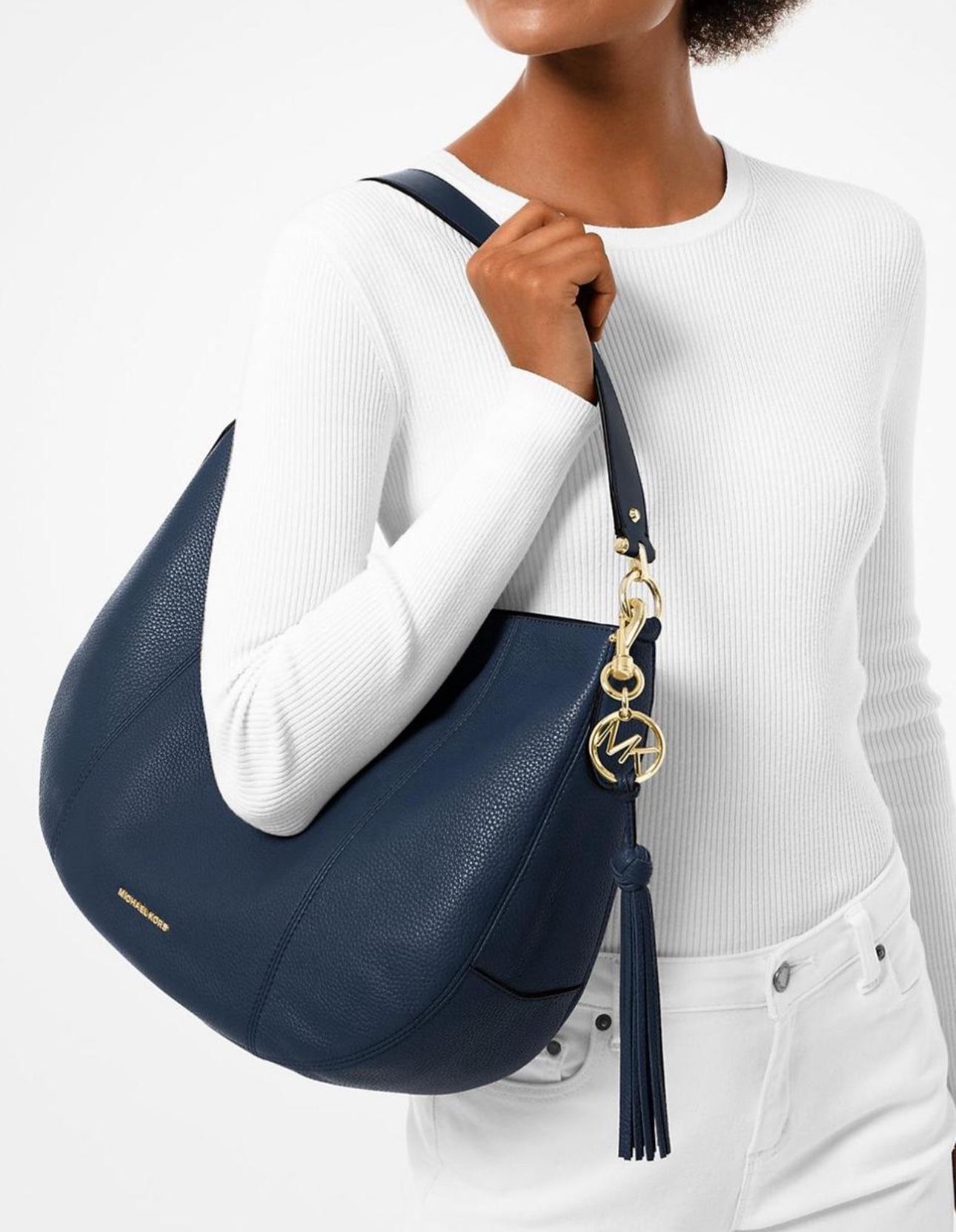 Michael Kors Brooke Large Pebbled Leather Shoulder Bag