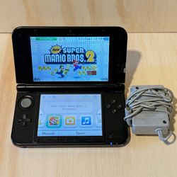Nintendo 3DS XL Blue Blk Handheld Console w/Tested Good w/Charg-Stylus-SuMaBro2