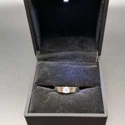 Channel Set Sterling Silver And moisonite Ring 