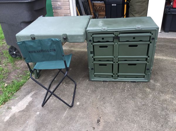 Pelican Hardigg Military Field Desk With Chair For Sale In San