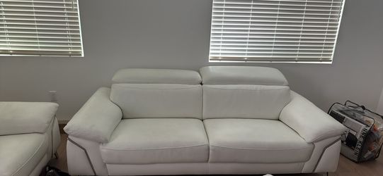 Divianitalia White Leather Couch Set