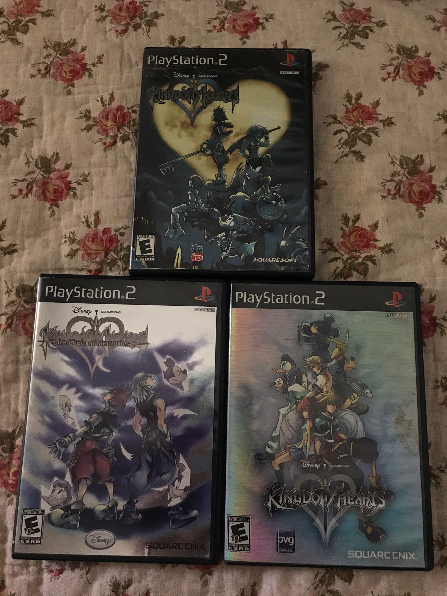 Kingdom Hearts Trilogy PS2 Games Bundle Lot CIB BLACK LABEL