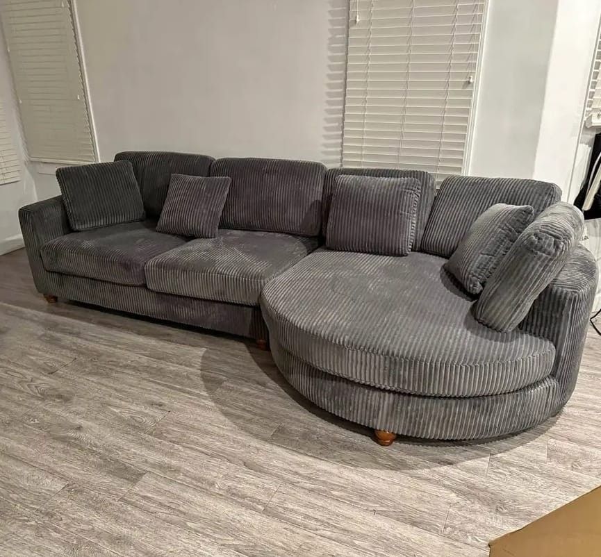 Dark Gray corduroy sectional sofa bed sleeper sofa