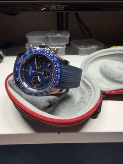 Blue Daytona Chronograph Watch - Seiko Mod