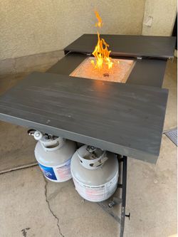 Plank & Hide Patio Coffee Table Fire Pit