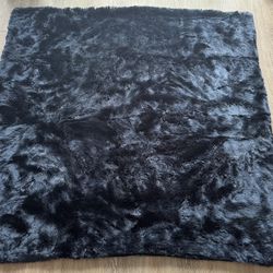 Donna Salyers Fabulous Furs Faux Fur Rug 60x60 Black Square Luxury Decor