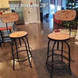 Can Deliver  Elegant Wrought Iron Bar Stools – Set of 2