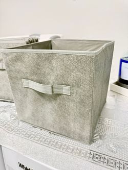 Fabric Storage Cube Bins, Gray, Set of 7, Collapsible