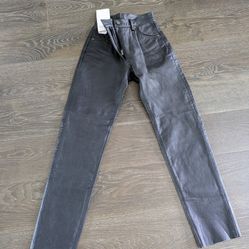 Leather Pants NWT Allstate Motorcycle Leather Pants Size 8 30x32 Raw Edge Hem