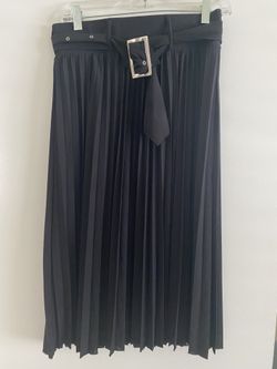 Black Long Pleated Skirt