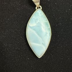 Sterling Silver Caribbean Larimar Pendant 