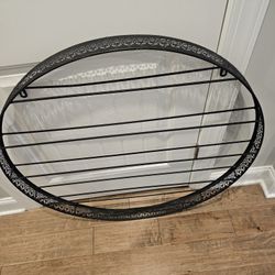 Wine Wall Rack Display, Black Metal Large 35"