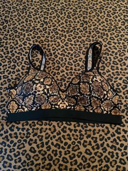 Animal Print Padded Bra in Brown and Black
