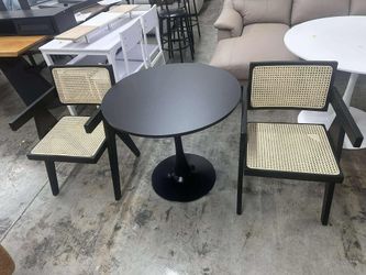 Set of 3 24 Inch Round Dining Table for 2 Person with Pedestal Base for Kitchen, Circle Bistro Table