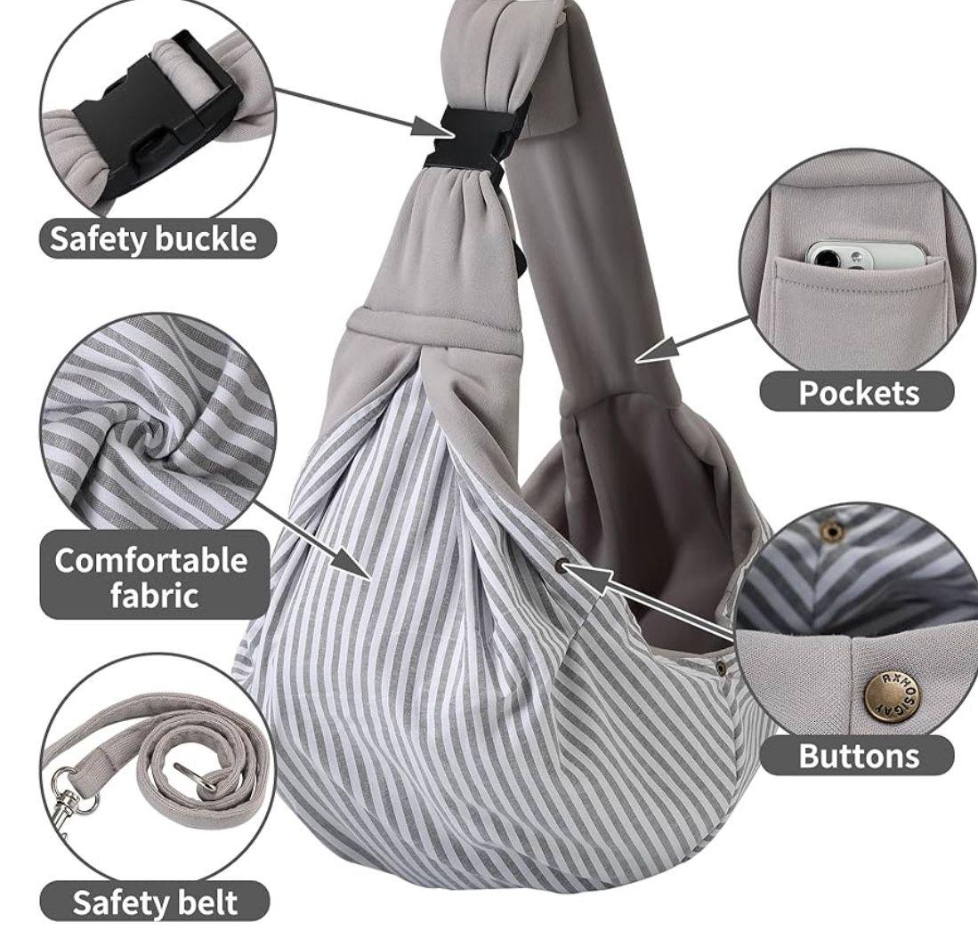 NEW Grey Pet Carrier Bag