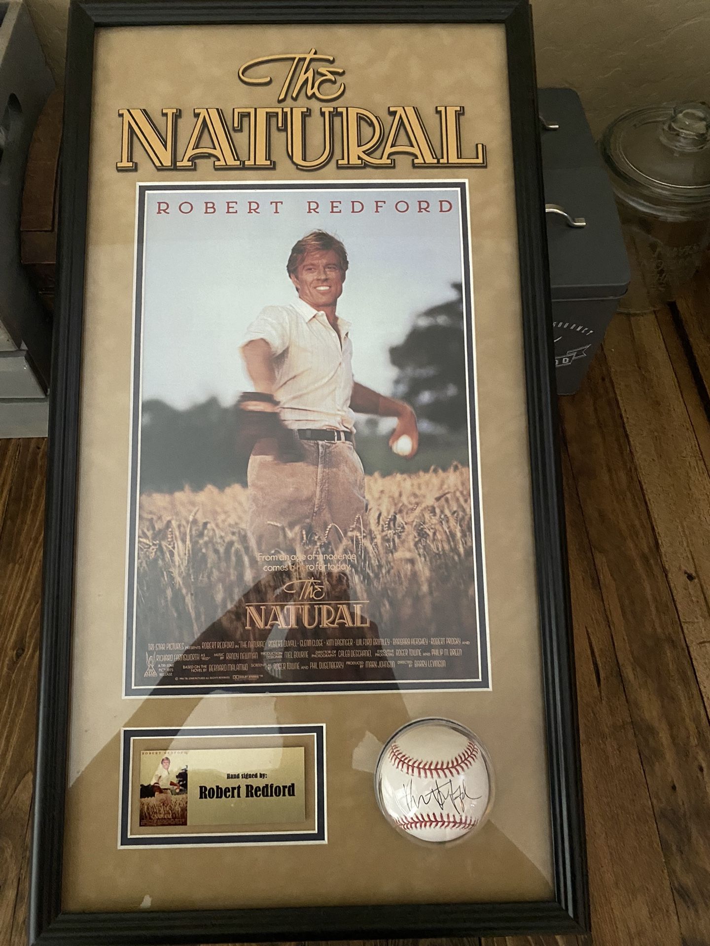 The Natural Himself , Robert Redford Autographed Baseball 