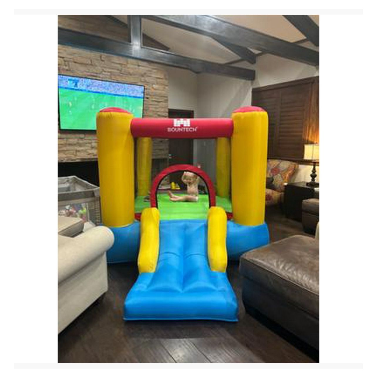 Inflatable Bouncer Kids Bounce House Jumping Castle Slide with 480W Blower, New in Box 
