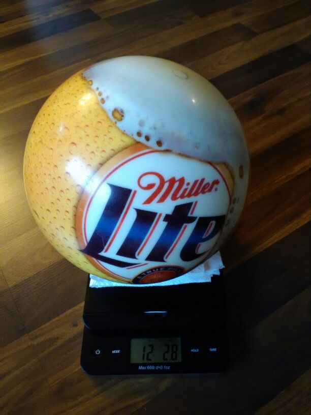 Miller Lite Beer Bowling Ball Brunswick Viz - A - Ball 12 Lbs