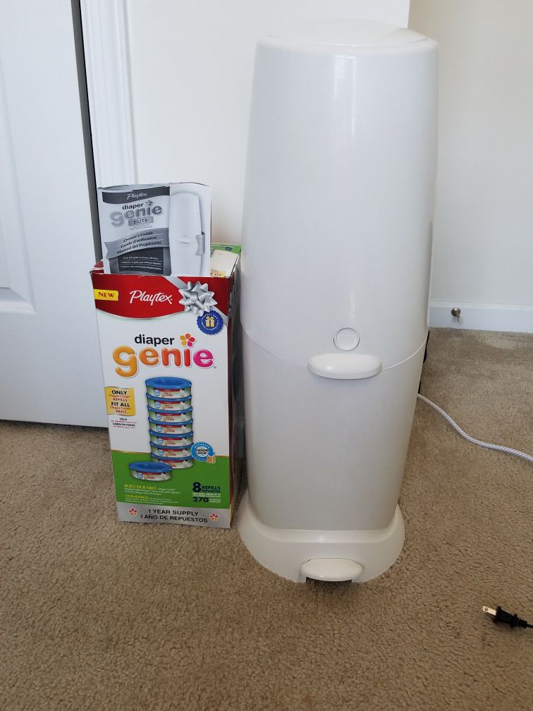 Baby diaper Genie with one yr. of refill bags