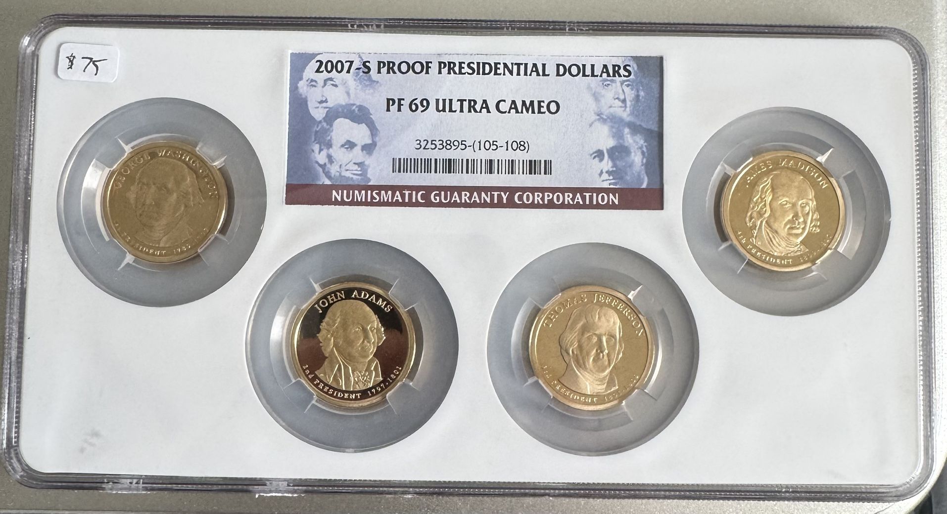 2007 S Proof Presidential Dollars PF69 Ultra Cameo