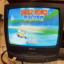 Samsung CRT - VCR Built in - 19inch -  Retro Gaming - Works Great!