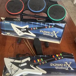 PowerX Guitar Controller Bundle Drum Set Drum Sticks Foot Pedal Music & Dance
