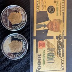 Trump Commemorative Coins And Bill